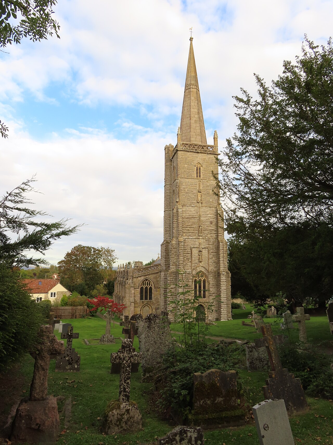 Real photograph of St Mary's Church in East Brent, Somerset